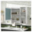 Armoire à pharmacie 42 po 3 en 1 avec porte à fermeture douce - armoire à pharmacie murale avec tablette réglable pour meuble-lavabo, armoire de rangement moderne en bois massif blanc