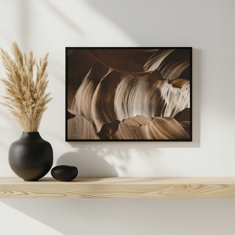 «Canyon Abstract I» par Lori Deiter, reproduction d'art, L 24 po x H 18 po, Argent, Impression encadrée