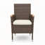 Ensemble de chaises de patio 4 pièces en rotin brun toutes saisons avec coussins très confortables pour une utilisation extérieure durable-991005315