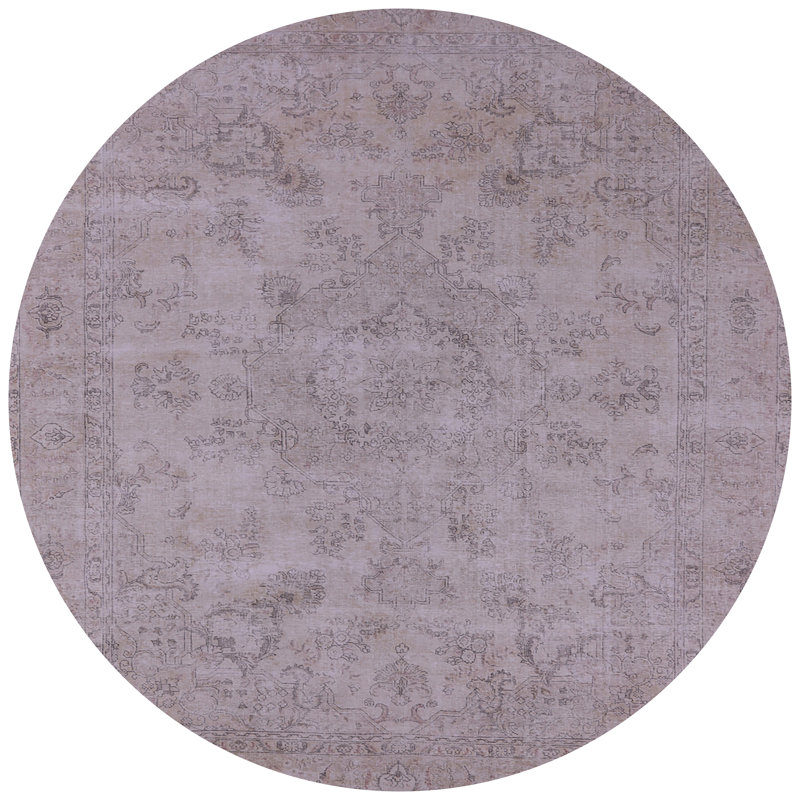 Tapis oriental gris Montagu, Rond 3 pi