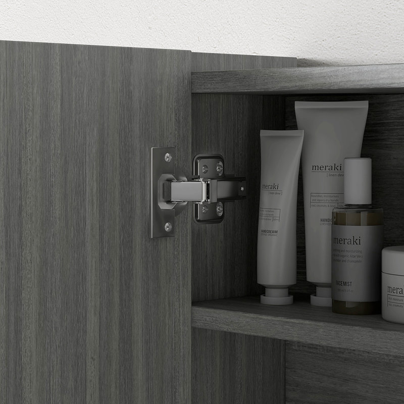 Armoire à pharmacie murale avec miroir et tablette réglable 2 portes