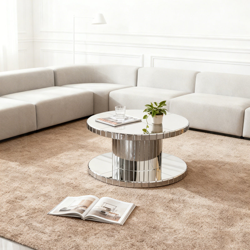 Table basse à miroir à deux niveaux
