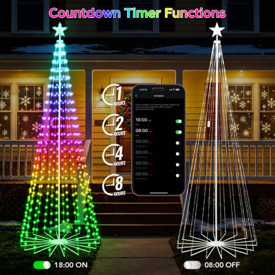 Thorsen 10FT Christmas RGB Color Changing Smart Cone Tree Yard Lights
