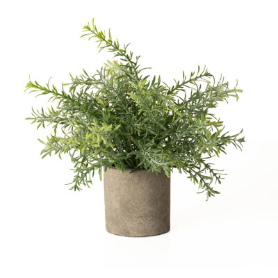 24cm Faux Rosemary Plant in Stone Freestanding