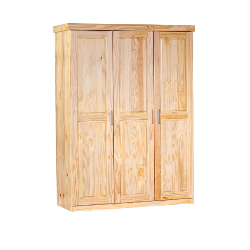 Bayfield 3 Door Solid Wood Wardrobe, Brown