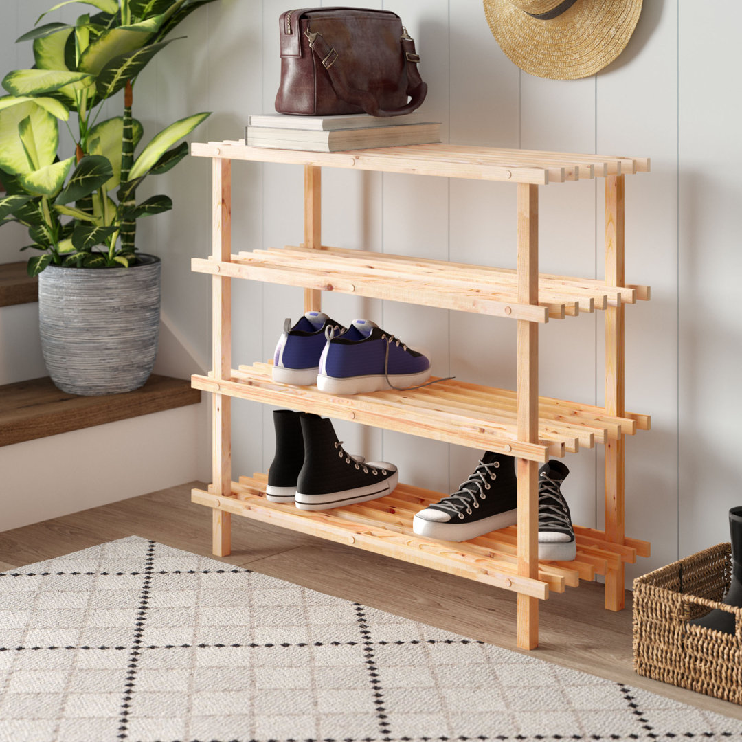 12 Pair Solid Wood Shoe Rack - Image 5