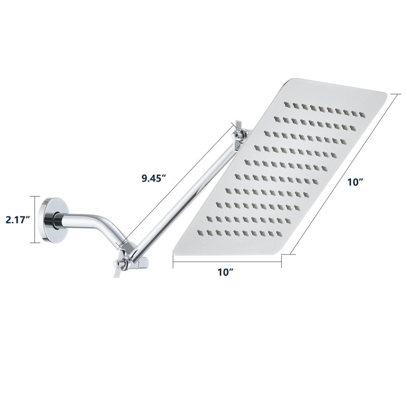 Pomme de douche à pluie en acier inoxydable 10 po avec expérience - Pomme de douche à débit d'eau supérieur