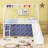 Twin Metal House Loft Bed With Slide And Ladder-1100496207