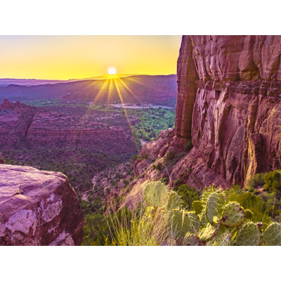 Vibrant And Stunning Sunset At Cathedral Rock Sedona, Arizona Print by Brian Mc Clean