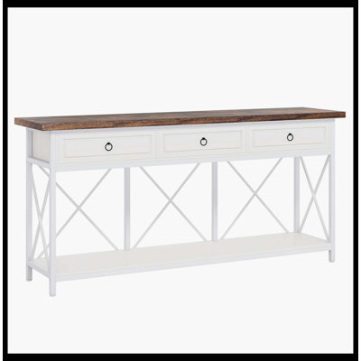 Console à 3 tiroirs, table de vestibule 70,8 po avec tablette de rangement