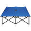 Lit de camp pliant pour 2 personnes pour adultes, lit de camp portatif extérieur extra large de 50 po avec sac de transport, lit de camping surélevé, plage, bleu