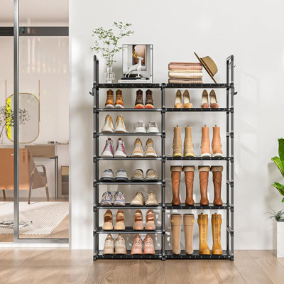 Range-chaussures à 8 niveaux, grande étagère à chaussures empilable pour vestibule, placard, garage, peut contenir 26 à 32 paires, rangement vertical multifonctionnel