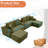 150" Oversized Cloud Boneless Sofa Couch with Cup Holder & Storage, Modern Corduroy U Shaped Modular Sectional Sofa with Deep Seat, USB Ports, No Assembly Required, Comfy Compression Couches for Living Room-1937665187