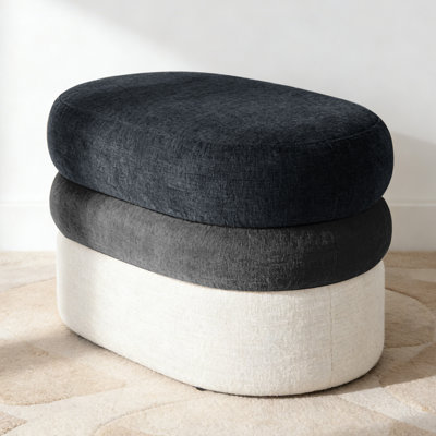 25" Chenille Ottoman For Foot Rest