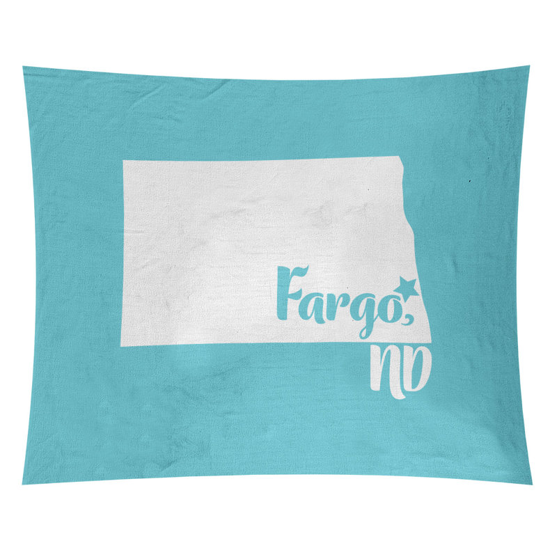 Tapisserie Fargo North Dakota, H 88 po x l 104 po, Bleu sarcelle