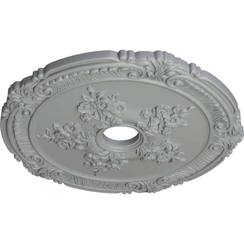 Endurathane Attica with Rose Ceiling Medallion, 26"OD x 3 3/4"ID x 1 1/2"P (Fits Canopies up to 4 1/2"), Factory Primed