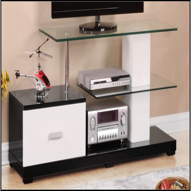 White & Black Finish TV Stand