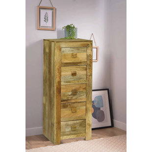 Munnar Solid Wood 46cm W 5 - Drawer Chest of Drawers