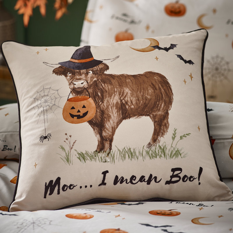 Halloween Highland Cow Soft Touch Cushion