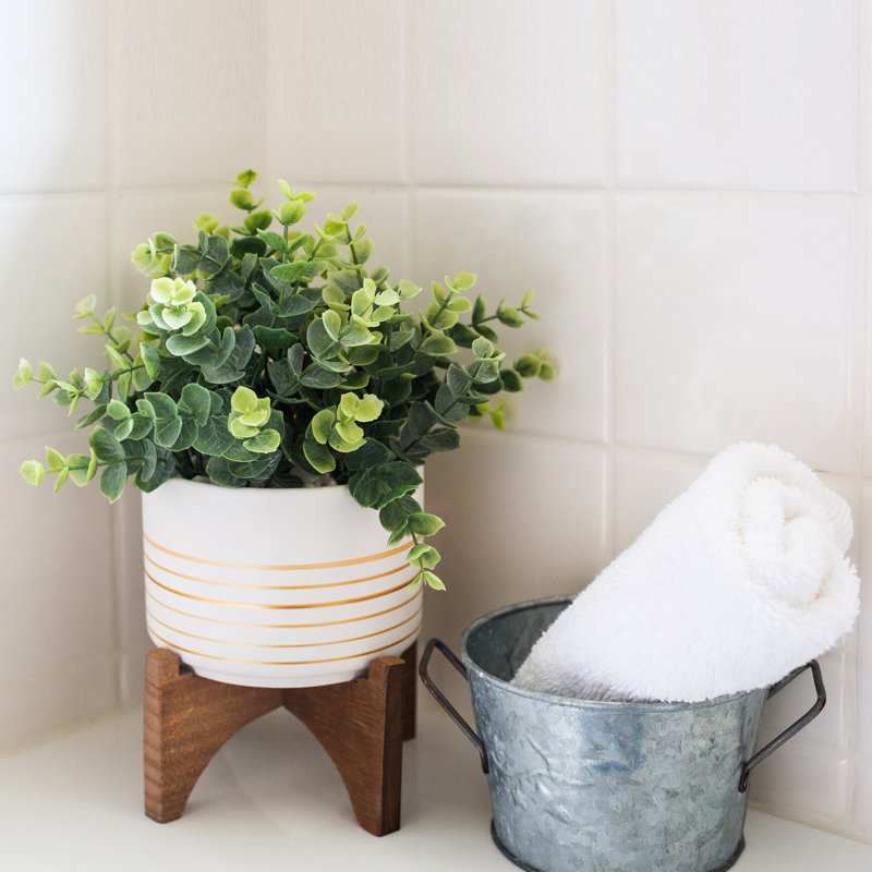 Plante artificielle en pot 6 po, Blanc