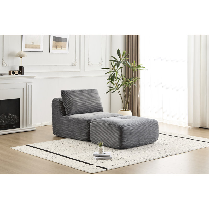 Chaise longue simple en mousse à mémoire de forme avec velours côtelé gris, pour animaux de compagnie, mobile, sans assemblage, durable en mousse de velours côtelé, gris, support dorsal