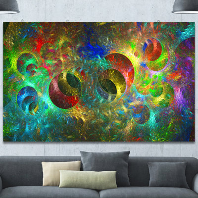 « multi-multicolore circles », impression sur toile tendue