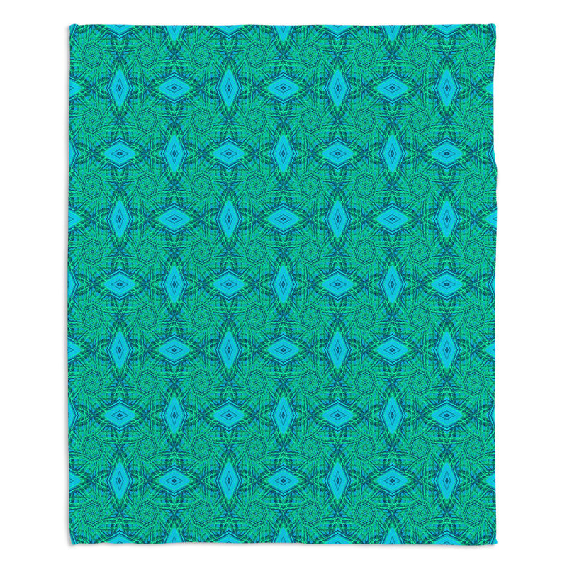  Jeté Teal Diamonds, l 68 po x L 80 po