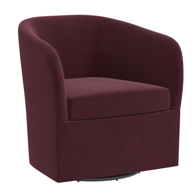 Lesia Upholstered Swivel Barrel Chair