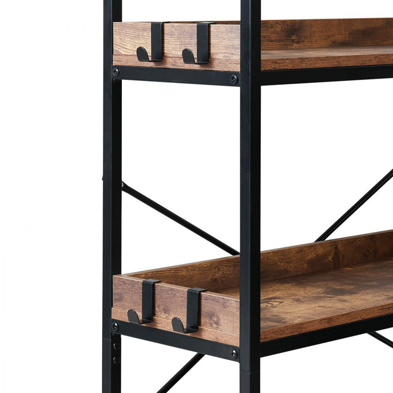 166.1cm H x 74.9cm W Metal Corner Bookcase