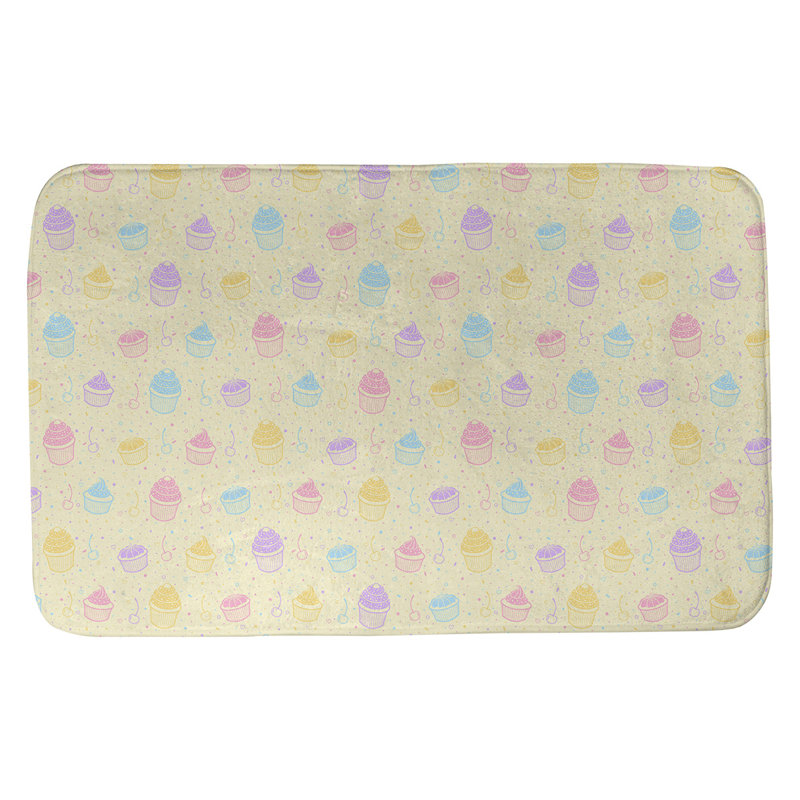 Mcguigan Memory Foam Non-Slip Bath Rug, 21" W x 34" L, Beige/Purple