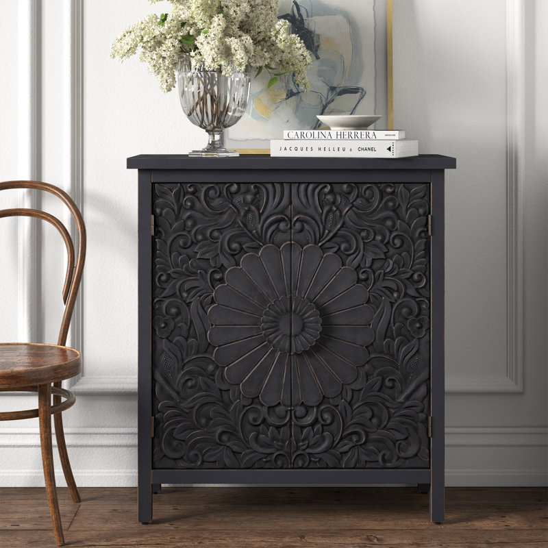 Tori 2-door Black Accent Cabinet
