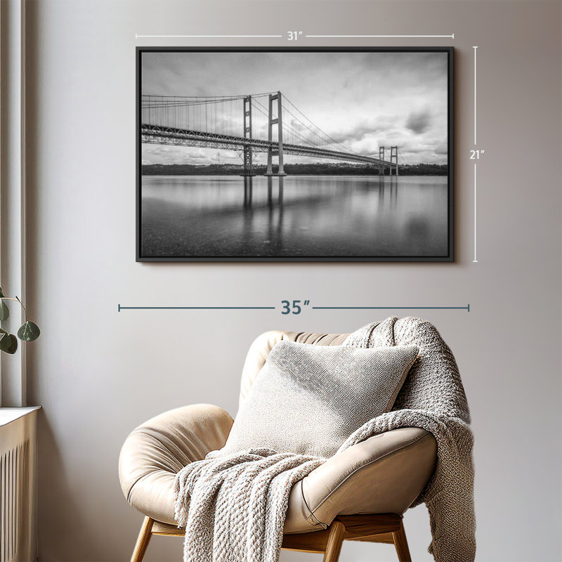 Impression sur toile monochrome Tacoma Bridge, H 21 po x l 31 po