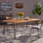 Industrial Wood And Metal Rectangular Dining Table