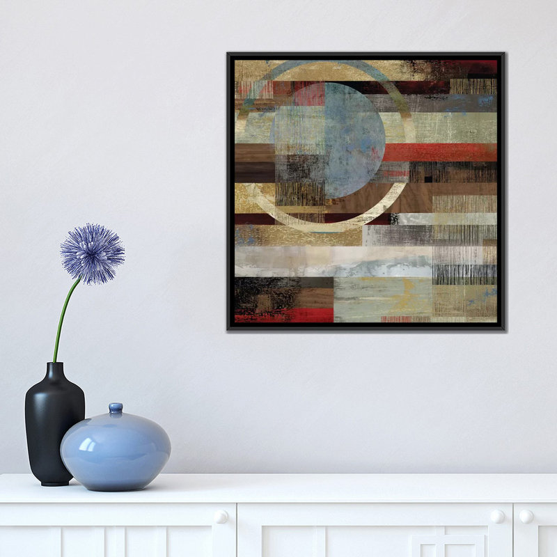 «Industrial II», impression sur toile, H 18 po x l 18 po x P 1,5 po, Toile avec cadre noir, Pas de tapis