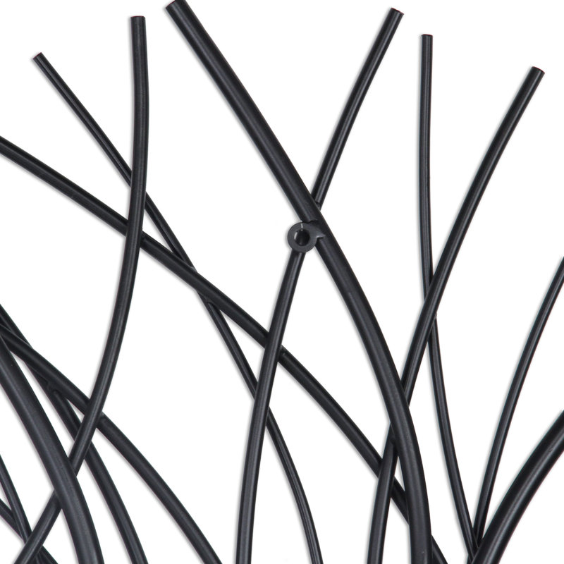 Sculpture dimensionnelle abstraite en métal, Noir, H 30,25 po x l 1,25 po x P 30,25 po