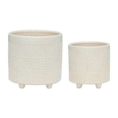 S/2 6/8" TEXTURED PLANTERS
