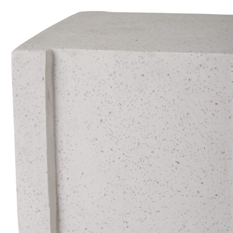 Cristalle Ceramic Accent Stool, White