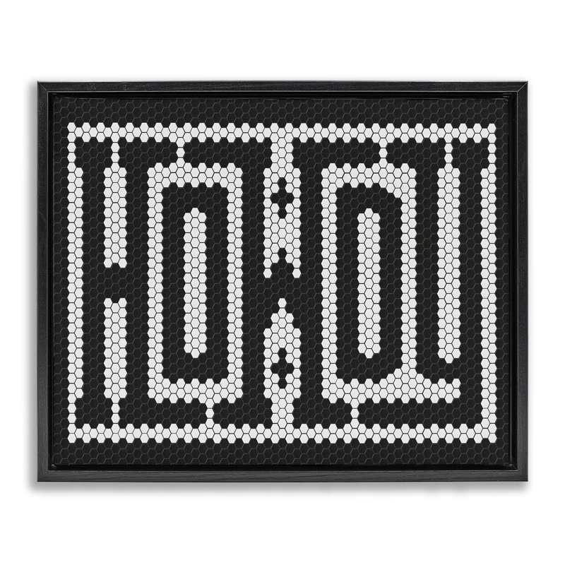Mosaic Style Howdy in  Framed Floater Canvas Wall Art, design by Lettered and Lined, 25" H x 31" W, Jet Black Floater Frame