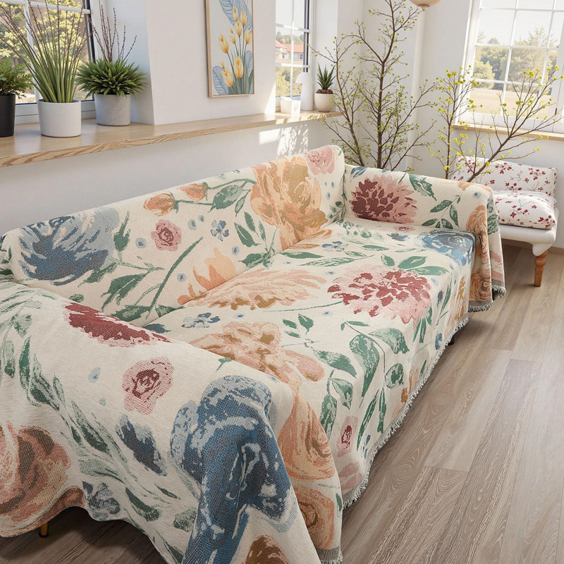 Couverture à motif floral
