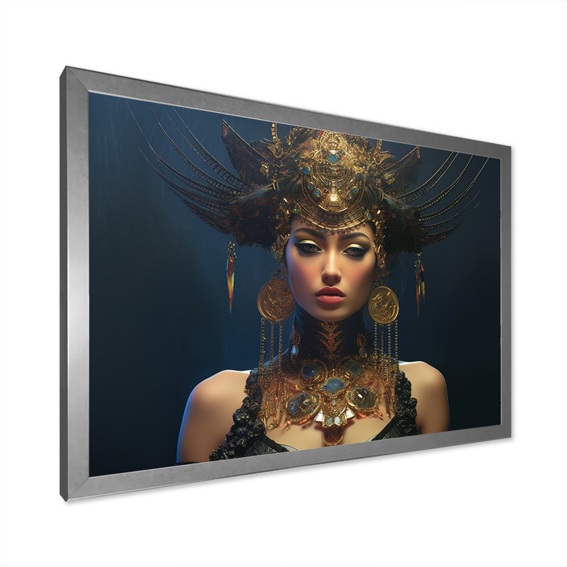 Glorious Glamour Discopunk, déesse sur toile, H 12 po x l 20 po x P 1 po, Cadre simple argenté