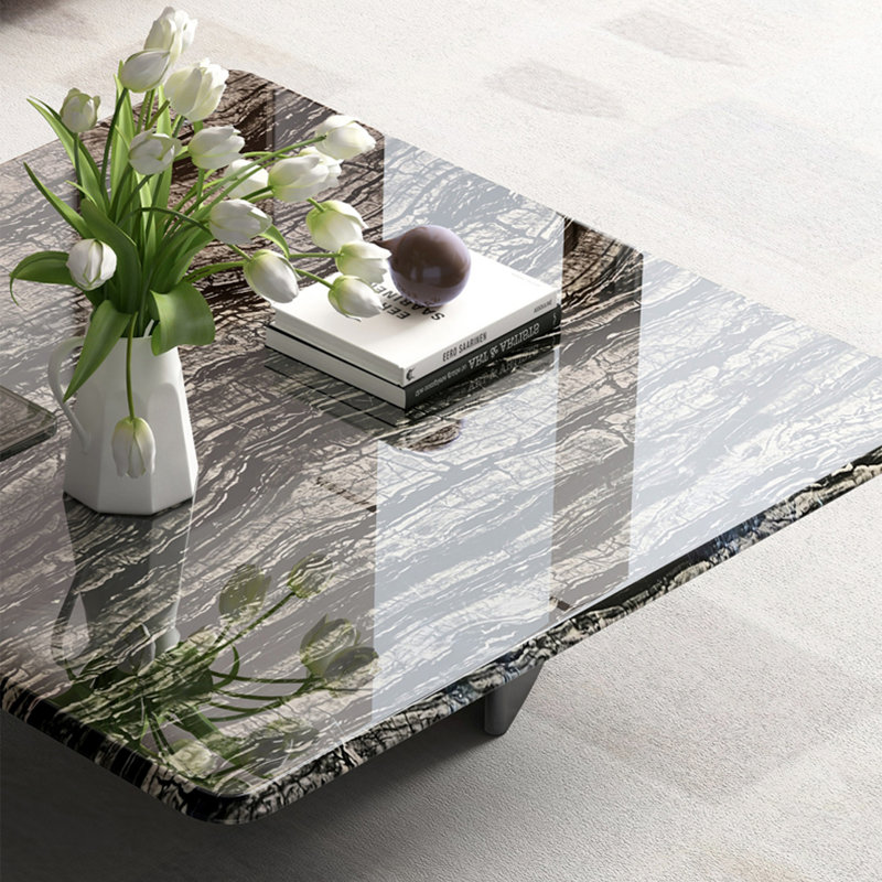 Light luxury square marble coffee table