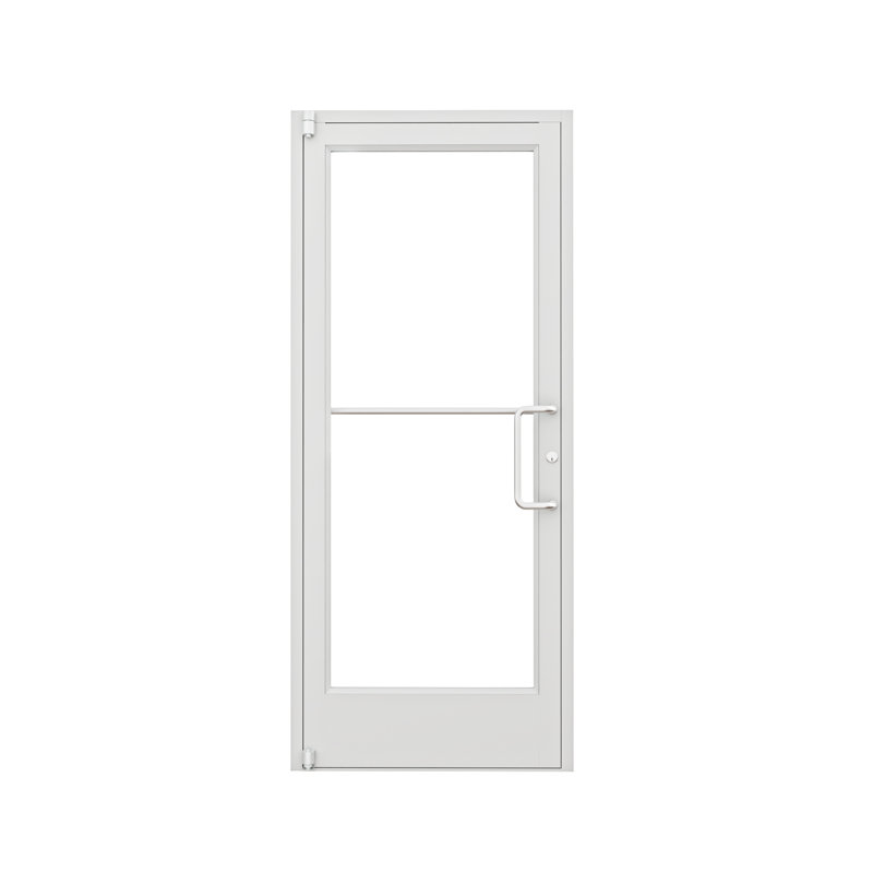 36 po X 84 po Porte commerciale en aluminium argenté droite / extérieure, Oui, Blanc