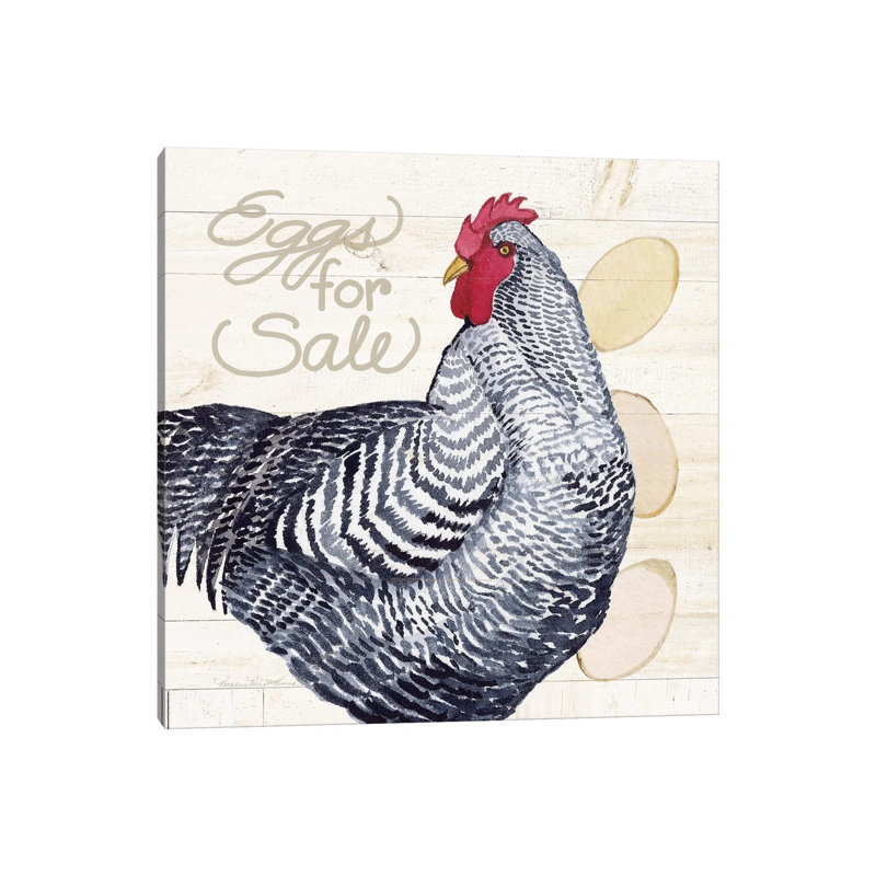 Life On The Farm: Chicken I by Kathleen Parr McKenna - Wrapped Canvas Painting, 30.48cm H x 30.48cm W x 1.91cm D