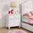 Wooden Nightstand With 2 Drawers, White