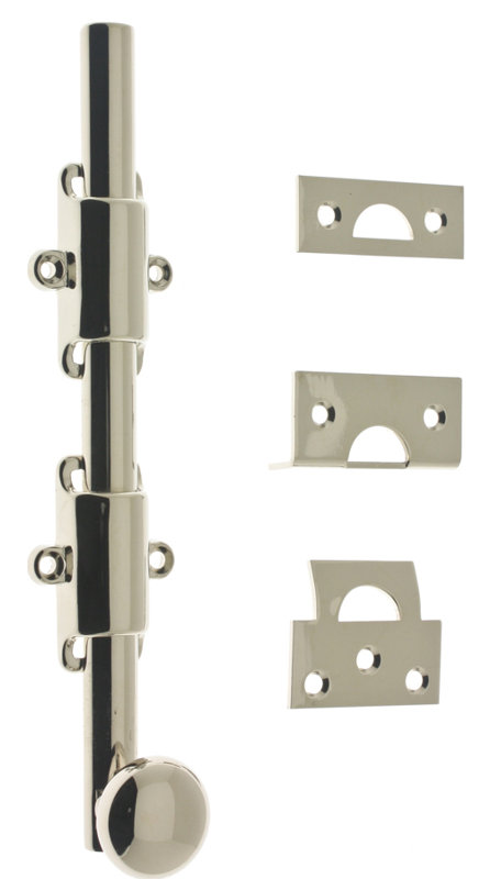 Solid Brass Heavy Duty Surface Bolt, Polished Chrome