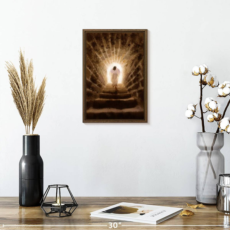 Résurgence du Christ, 9" x 13", Floating Frame Walnut