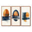 «Geometric Blue and Orange Sunrise Symmetry I», collection d'art mural moderne-921544617-921544596-921544594