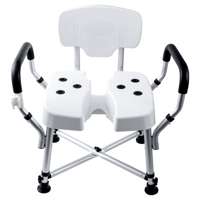 Professional 181.4 kg Adjustable Bathroom Shower Chair with Arms