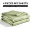 Ensemble de draps 4 pièces en satin - ultra doux et soyeux - respirant et lavable à la machine - couleur unie - pour la chambre à coucher-127340311-127340313