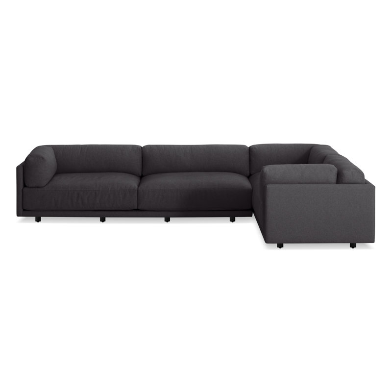 Sunday Sectional, Right Hand Facing, Camel Velvet Polyester Blend